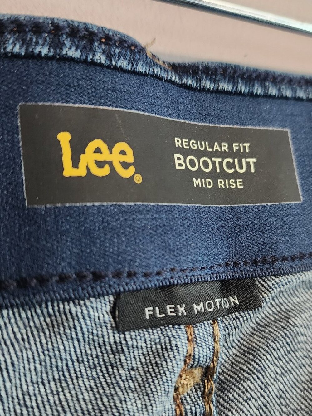 2/$30 Lee Flex Motion Mid Rise Bootcut Blue Jeans Size 14 Long - Picture 13 of 13